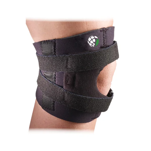 Patella tracking knee brace with lateral buttress